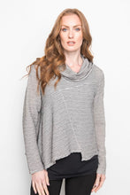 Load image into Gallery viewer, Cowl Neck Stretchy Knit Stripe Blouse
