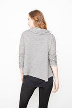 Load image into Gallery viewer, Cowl Neck Stretchy Knit Stripe Blouse
