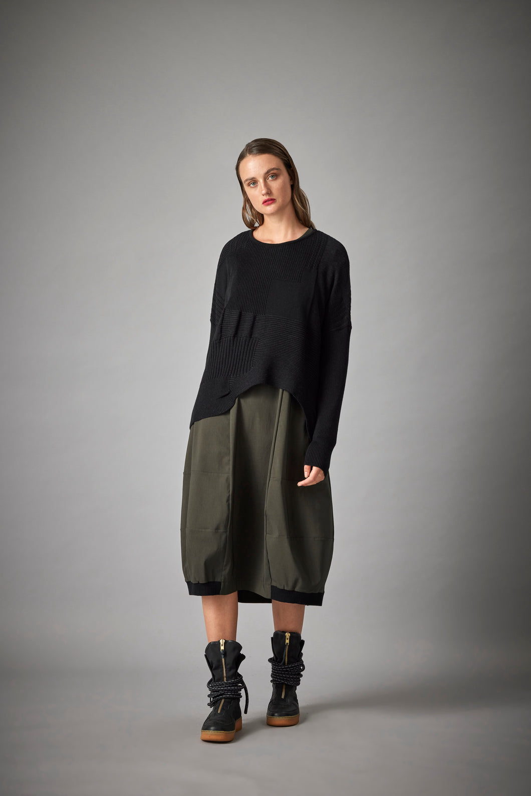 MMSohn Textured Wool Cropped Sweater