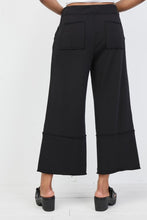 Load image into Gallery viewer, French Terry Wide Leg Crop Pant Black
