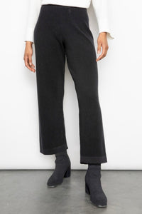 Black Thermal Knit Ankle Pant