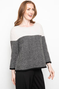 Liv Chevron Print Sweater Sand