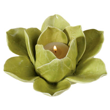Load image into Gallery viewer, Lotus Tea Light Holder - Green
