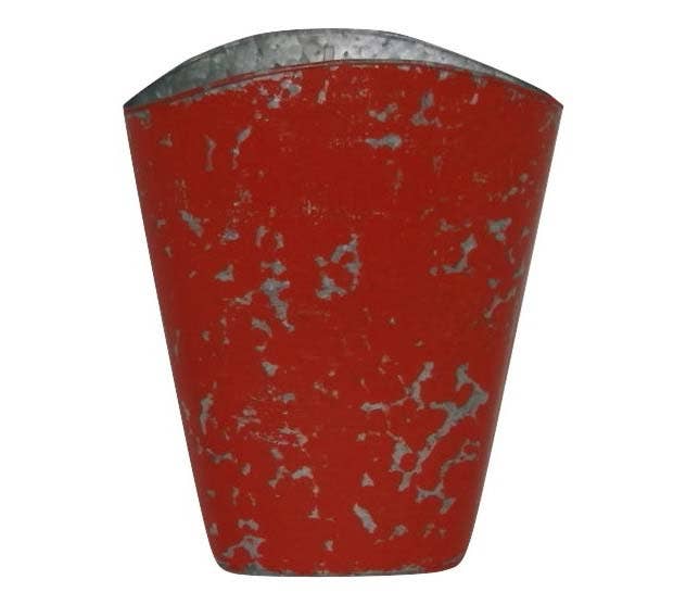 Distressed Metal Oval Wall Bucket