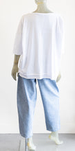 Load image into Gallery viewer, Ozai White Seamed Knit Blouse with Graphic Print
