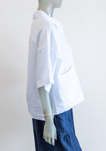 Yuvita White Button Up Linen Blouse
