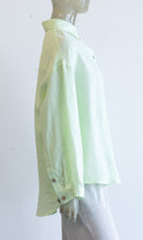 Load image into Gallery viewer, Yuvita Lime Button Up Linen Blouse
