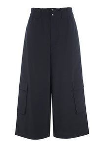 Wide Leg Crop Pant with Side Cargo Pockets