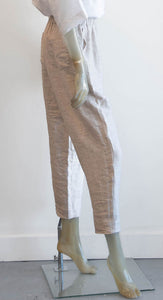 Yuvita Oatmeal Tapered Linen Pant