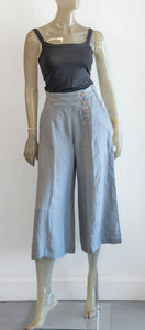 Yuvita Light Blue Linen Sailor Pant