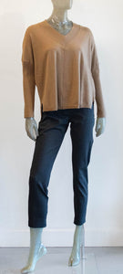 Lightweight Camel V-Neck Sweater