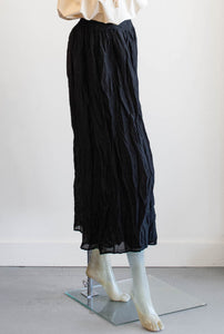 Baci Black Cotton Crinkle Pant