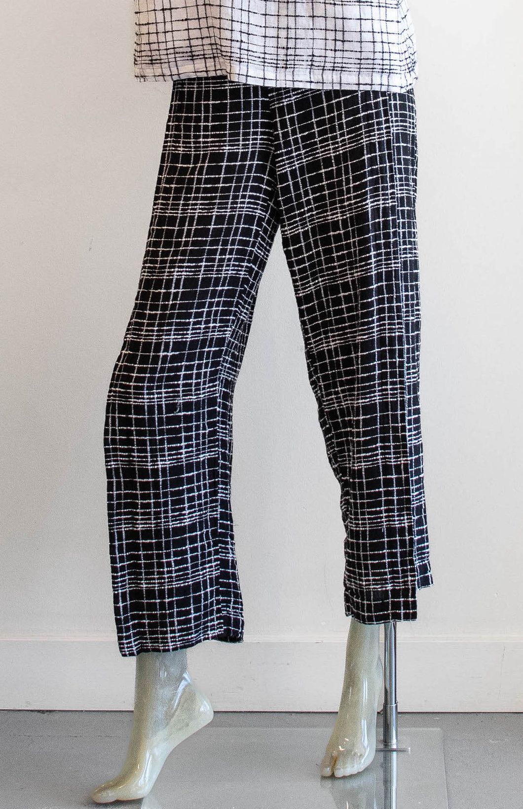 Liv Black Windowpane Ankle Pant