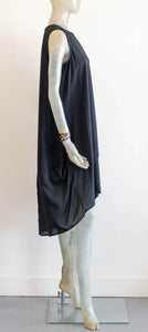 Moyuru Black Chiffon Hem Dress
