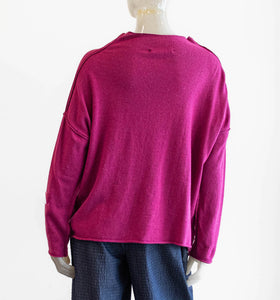 Ozai Raspberry Funnel Neck Sweater