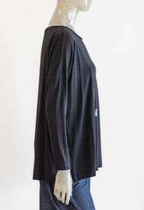 Ozai Black Knit Graphic Print Blouse