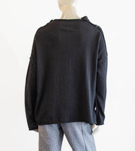 Load image into Gallery viewer, Ozai Black Button Up Mock Neck Sweater
