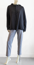 Load image into Gallery viewer, Ozai Black Button Up Mock Neck Sweater
