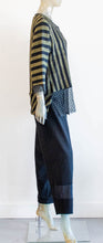 Load image into Gallery viewer, Luukaa Green/Black Stripe Blouse
