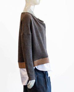 Luukaa Brown Sweater with Patch Pocket