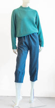 Load image into Gallery viewer, Kedzioreck Dark Teal Knit Crop Pants
