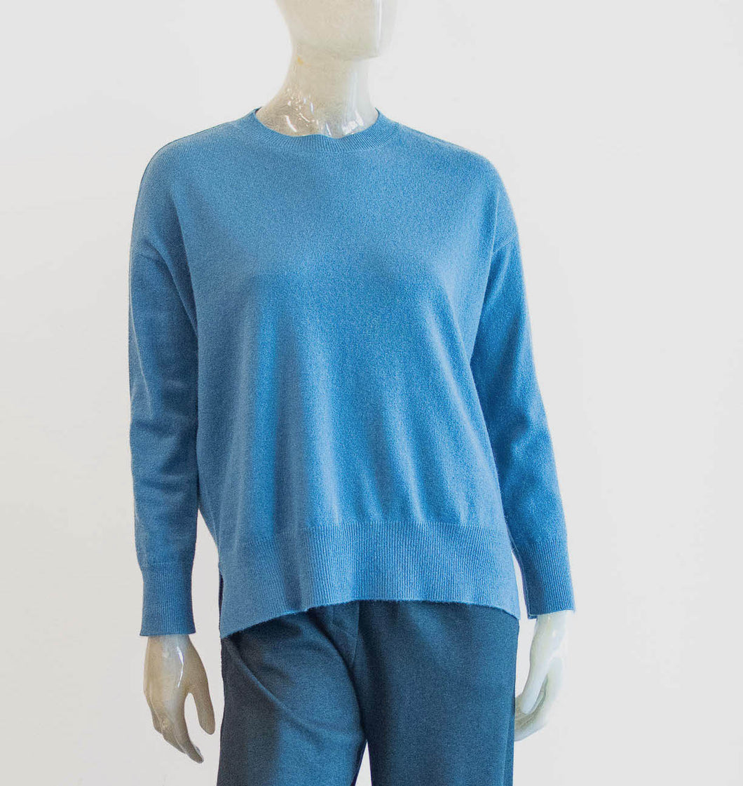 Van Kukil Cashmere Side Slit Sweater Teal