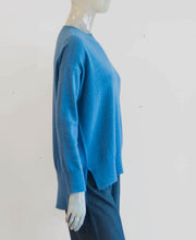 Load image into Gallery viewer, Van Kukil Cashmere Side Slit Sweater Teal
