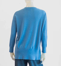 Load image into Gallery viewer, Van Kukil Cashmere Side Slit Sweater Teal
