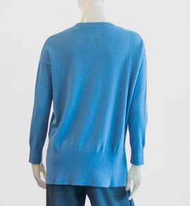 Van Kukil Cashmere Side Slit Sweater Teal