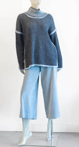 Ozai Gray/Mint Mock Neck Sweater