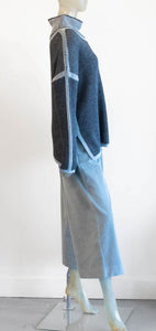 Ozai Gray/Mint Mock Neck Sweater