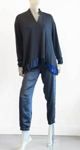 Ozai Velvet Bottom A Line Blouse
