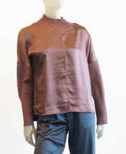Load image into Gallery viewer, Satin and Ribbed Knit Blouse
