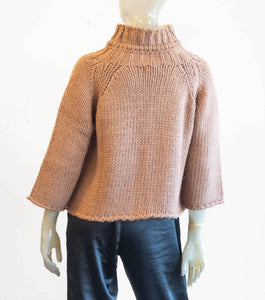 Crop Mauve Mock Neck Sweater