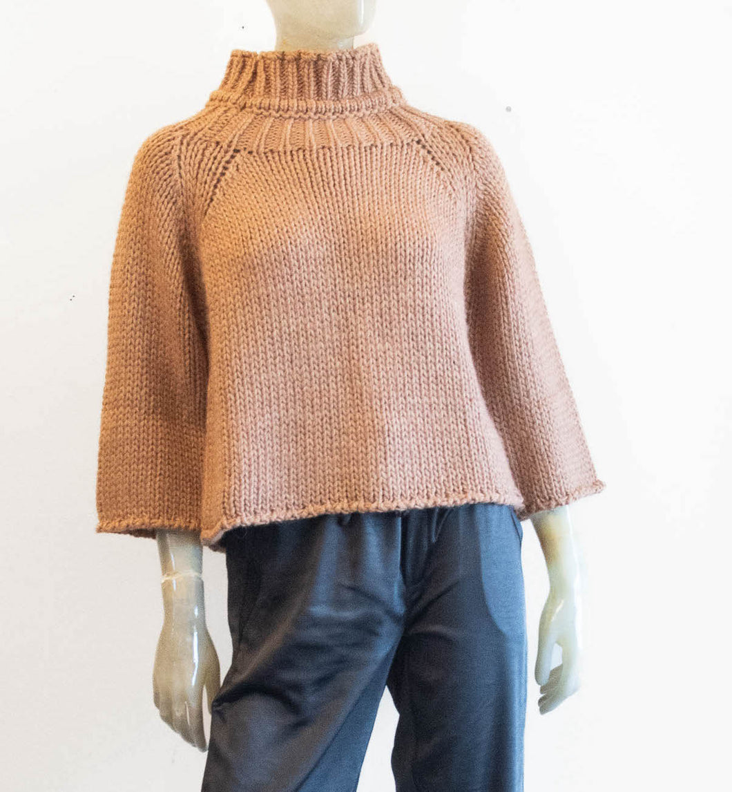 Crop Mauve Mock Neck Sweater