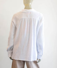 Load image into Gallery viewer, White Cotton Gauze Button Up Blouse
