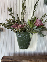 Load image into Gallery viewer, Distressed Metal Oval Wall Bucket
