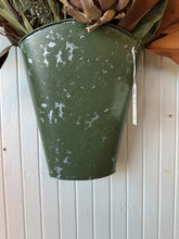 Load image into Gallery viewer, Distressed Metal Oval Wall Bucket

