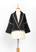 Load image into Gallery viewer, Luukaa Nylon Crop Jacket with Stripe
