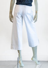 Load image into Gallery viewer, Liv White Cotton Twill Crop Pants
