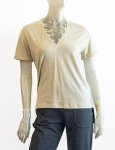 Summum V Neck Linen Tee