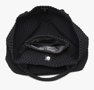 Black Woven Neopreme Tote