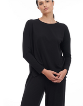 Load image into Gallery viewer, Paper Label Black Relaxed Long Sleeve Tee
