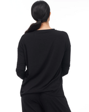 Load image into Gallery viewer, Paper Label Black Relaxed Long Sleeve Tee
