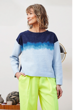 Load image into Gallery viewer, Purple Maroon Ombre Blue Cotton Crewneck Sweater
