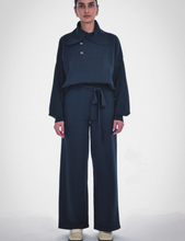 Load image into Gallery viewer, Paper Label Belted Black Knit Pant
