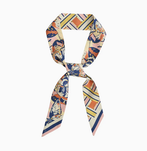 Silk Pattern Skinny Scarf