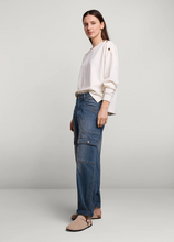 Load image into Gallery viewer, Summum Striped Barrel Shaped Cargo Jeans
