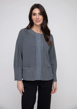 Load image into Gallery viewer, Liv Ribbed Hemline Gray Cardigan
