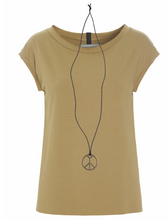 Load image into Gallery viewer, Henriette Cap Sleeve Rounded Neck Tee
